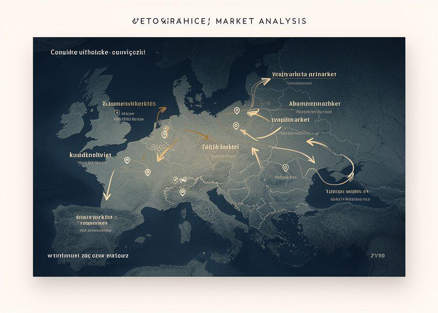 Mapa geograficzna rynków zbytu z wyróżnionymi kierunkami ekspansji i analizą potencjału